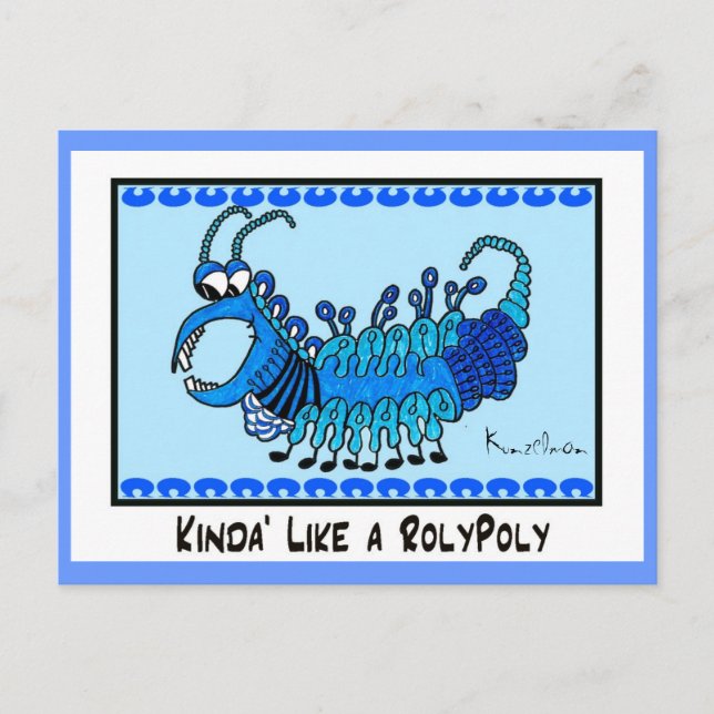 KINDA' WIE EIN ROLYPOLY-KREDITHANDEL POSTKARTE (Vorderseite)