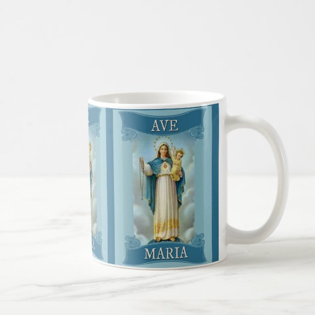 KINDAVE MARIA JUNGFRAU-MARYS CHRISTUS rosenbeet Kaffeetasse (Rechts)