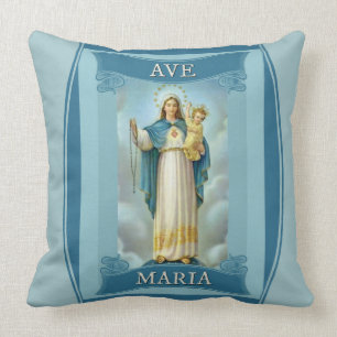 KINDAVE MARIA JUNGFRAU-MARYS CHRISTUS rosenbeet Kissen