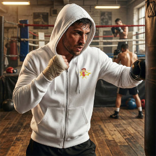 Kindboxer in roten Handschuhen und Shorts Hoodie