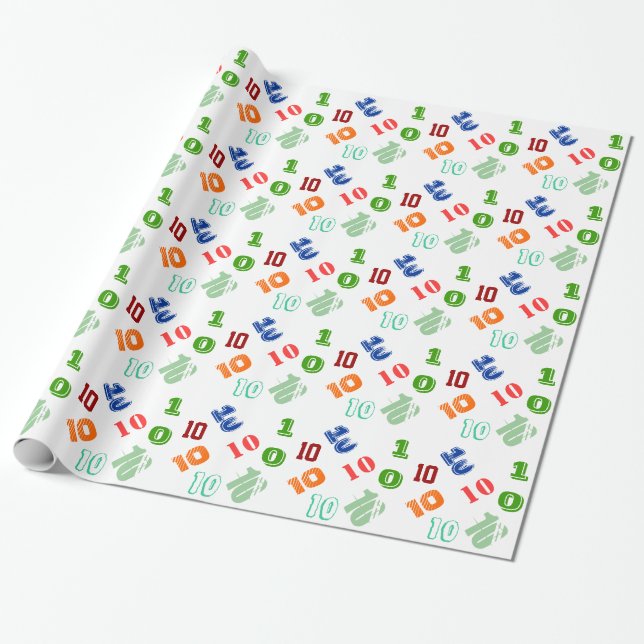 Kinder10. Geburtstag personifizieren Alter Geschenkpapier (Ungerollt)
