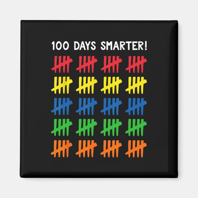 Kinder 100 Schultage 100 Tally Marks Magnet (Vorne)