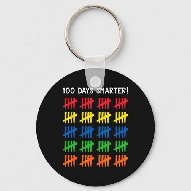 Kinder 100 Schultage 100 Tally Marks Schlüsselanhänger (Vorderseite)