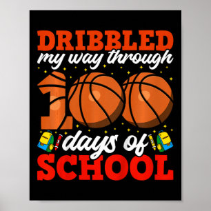 Kinder 100. Tag der Schule Boys Basketball 100 Tag Poster