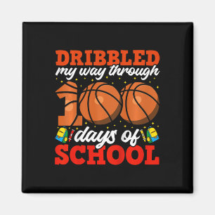 Kinder 100. Tag der Schule Boys Bysketbyll 100 Tag Magnet