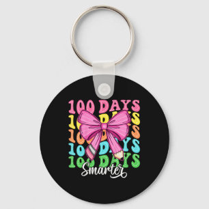 Kinder 100 Tage klüger, rosa Bow 100. Schultag Schlüsselanhänger