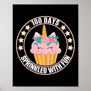 Kinder 100 Tage mit Spaß Cupcake Shirt Hap Poster