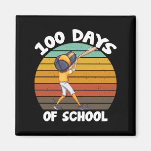 Kinder 100 Tage Schule Jungen 100. Tag Baseball Magnet