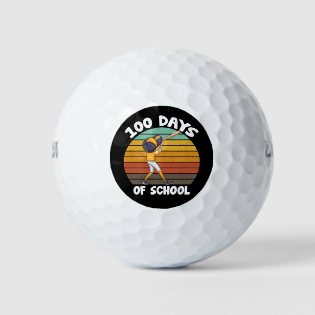 Kinder 100 Tage Schuljunge 100 Tage Baseball Golfball (Vorderseite)