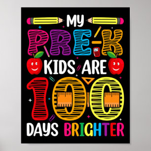 Kinder 100 Tage Schullehrer Poster