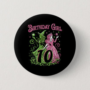 Kinder 10. Geburtstag Rosa und Grün 10 Jahre alt Button