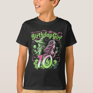 Kinder 10. Geburtstag Rosa und Grün 10 Jahre alt T-Shirt