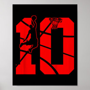 Kinder 10 Jahre alt 10. Basketball Geburtstagspart Poster