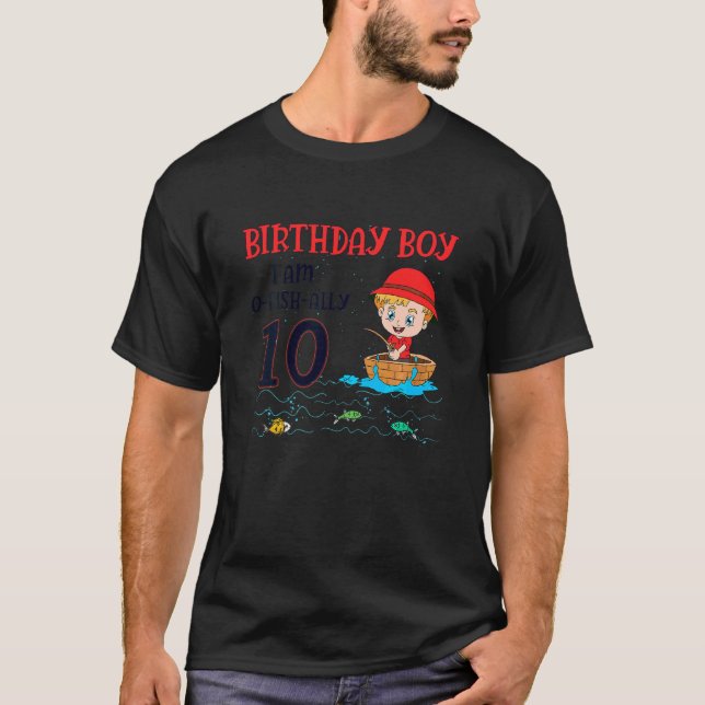 Kinder 10 Jahre alt Kleiner Fischerjunge Fischen K T-Shirt (Vorderseite)