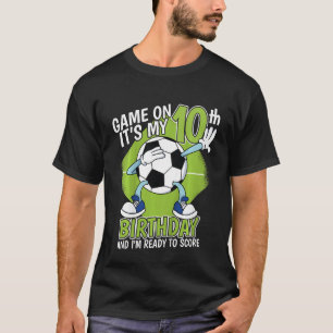 Kinder 10 Jahre alter Fußballspieler Junge 10. Geb T-Shirt