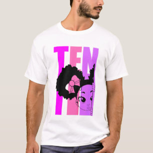 Kinder 10 Retro Black Girls Peekaboo Afro 10. Glüc T-Shirt