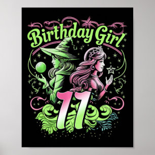 Kinder 11. Geburtstag Rosa und Grün 11 Jahre alt Poster
