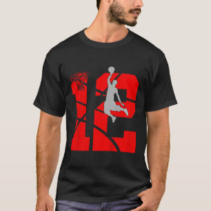 Kinder 12 Jahre alt 12. Basketball Geburtstagspart T-Shirt
