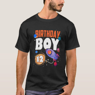Kinder 12 Jahre alter Astronaut Weltraum 12. Gebur T-Shirt
