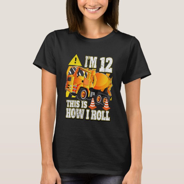 Kinder 12 Jahre alter Betonmischwagen T-Shirt (Vorderseite)