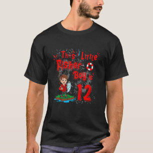 Kinder 12 Jahre alter kleiner Fischerjunge Fischen T-Shirt