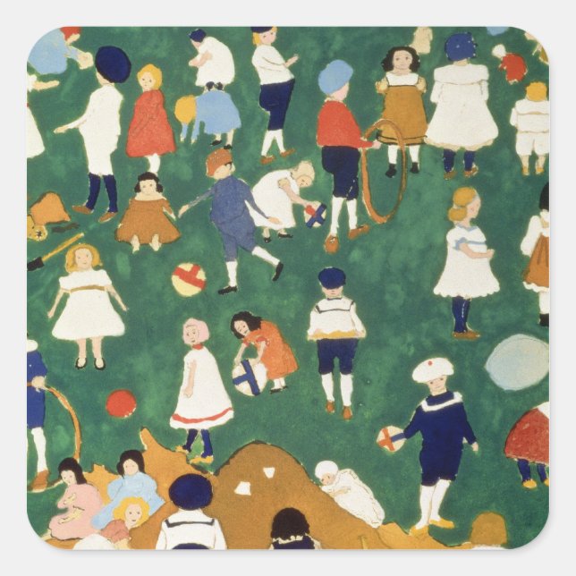 Kinder, 1908 quadratischer aufkleber (Vorderseite)