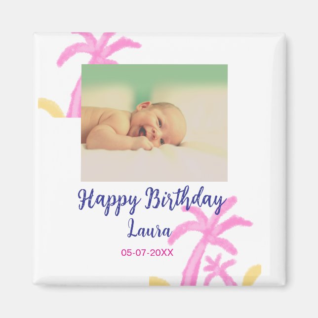 Kinder 1 Geburtstag hinzufügen Name Datum hinzufüg Magnet (Vorne)