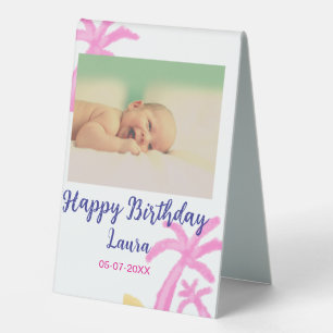 Kinder 1 Geburtstag hinzufügen Name Datum hinzufüg Tischaufsteller