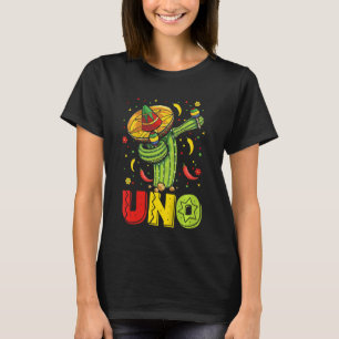 Kinder 1 Geburtstag Junge 1 Jahr Uno Anos Dabbing  T-Shirt