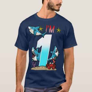 Kinder 1. Geburtstagshaie Unterwasser Kinder Junge T-Shirt