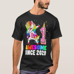 Kinder 1 Jahre alt Einhorn Dabbing 1. Geburtstagsk T-Shirt