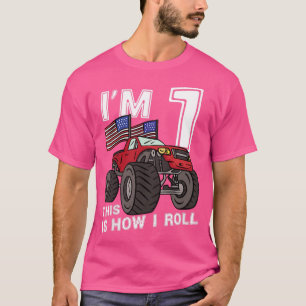 Kinder 1 Jahre Altes Junge Monster LKW 1. Geburtst T-Shirt