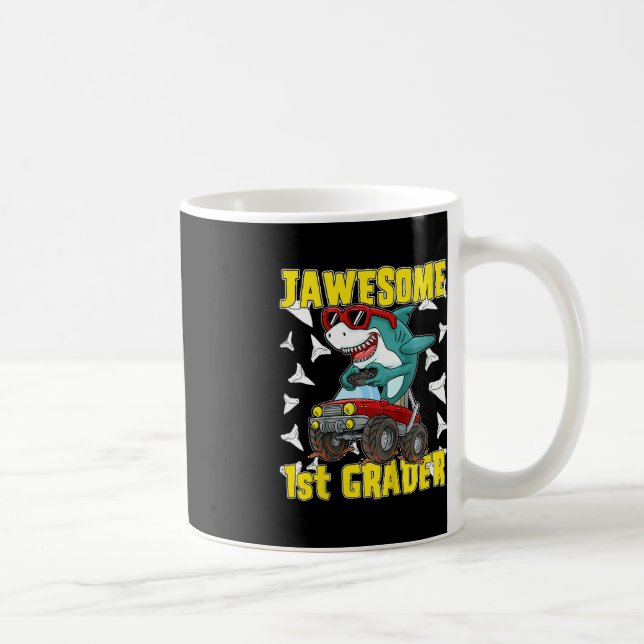 Kinder 1er Klasse Monster Truck Dinosaur Megalodon Kaffeetasse (Rechts)