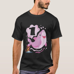Kinder 1st Birthday Girls Shark 1 Jahre Old Ocean  T-Shirt