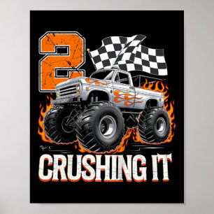 Kinder 2, die es zerquetschen Monster Truck Cool 2 Poster