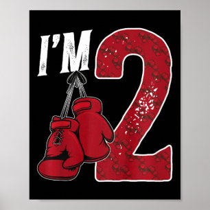Kinder 2. Geburtstag Boxjunge 2 Jahre alt Boxer Poster