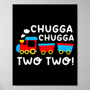 Kinder 2 Geburtstag Boy Train Chugga Chugga zwei z Poster