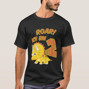 Kinder 2. Geburtstag Dino Roar I Am 2 Dinosaurier T-Shirt