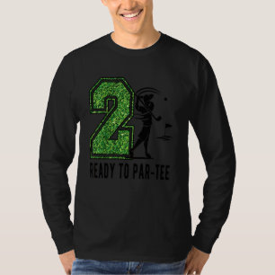 Kinder 2. Geburtstag Party Golfer Junge 2 Jahre al T-Shirt