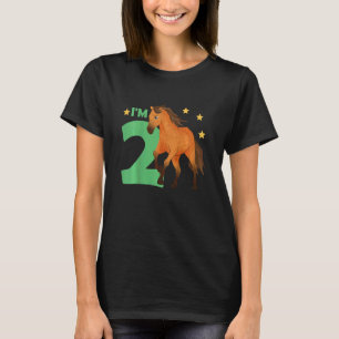 Kinder 2. Geburtstag Pferd Zwei Jahre Alt Reiten T-Shirt