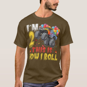 Kinder 2 Jahre alt 2. Geburtstag Junge Monster LKW T-Shirt