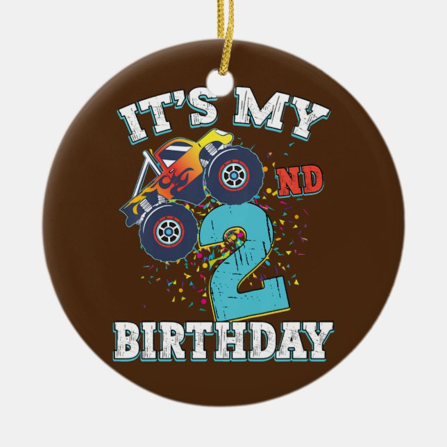 Kinder 2 Jahre alt Junge Mädchen Es ist mein 2. Ge Keramik Ornament (Vorne)