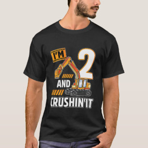 Kinder 2 Jahre alte Fahrzeuge Baubagger Bi T-Shirt