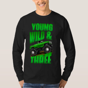 Kinder 3 Geburtstag Junge Monster Truck Regel Jam  T-Shirt