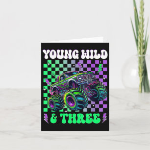 Kinder 3. Geburtstag Junge Monster Truck Young Wil Karte