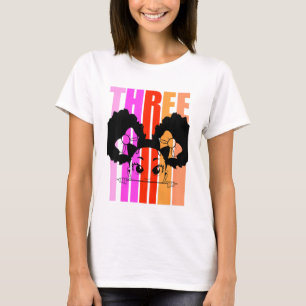 Kinder 3. Geburtstag Niedliches Schwarzes Mädchen  T-Shirt