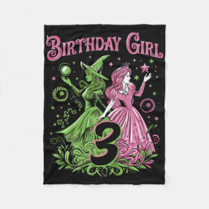 Kinder 3. Geburtstag Rosa und Grün 3 Jahre alt Fleecedecke