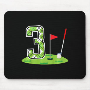 Kinder 3. Geburtstagsfeier Golf Junge Drei Jahre A Mousepad