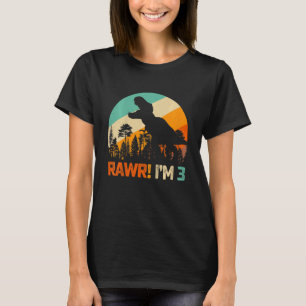 Kinder 3 Geburtstagskinder Dinosaurier Rex 3 Jahre T-Shirt