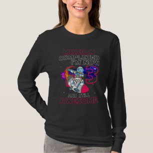 Kinder 3. Geburtstagsmission Abgeschlossen Astrona T-Shirt